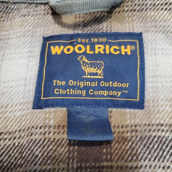 Woolrich Olive Green Flannel Lined Button Front Outdoor Chore Jacket - XL - Picture 4 of 12